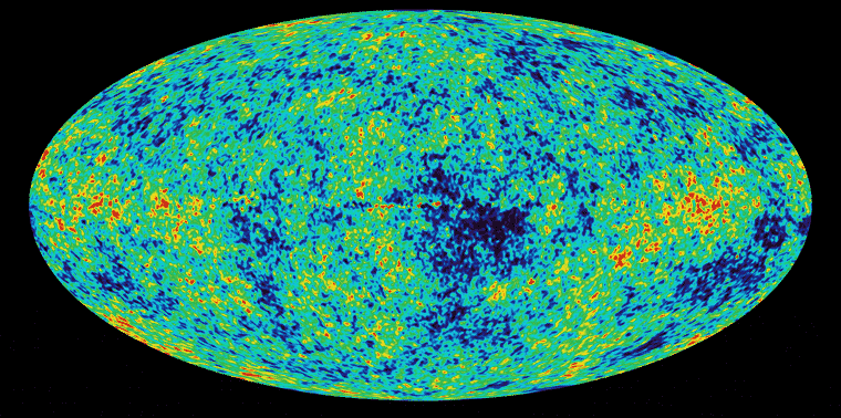 Mapa compuesto a partir de los datos de la Wilkinson Microwave Anisotropy Probe