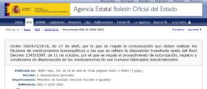 Orden SSI/425/2018